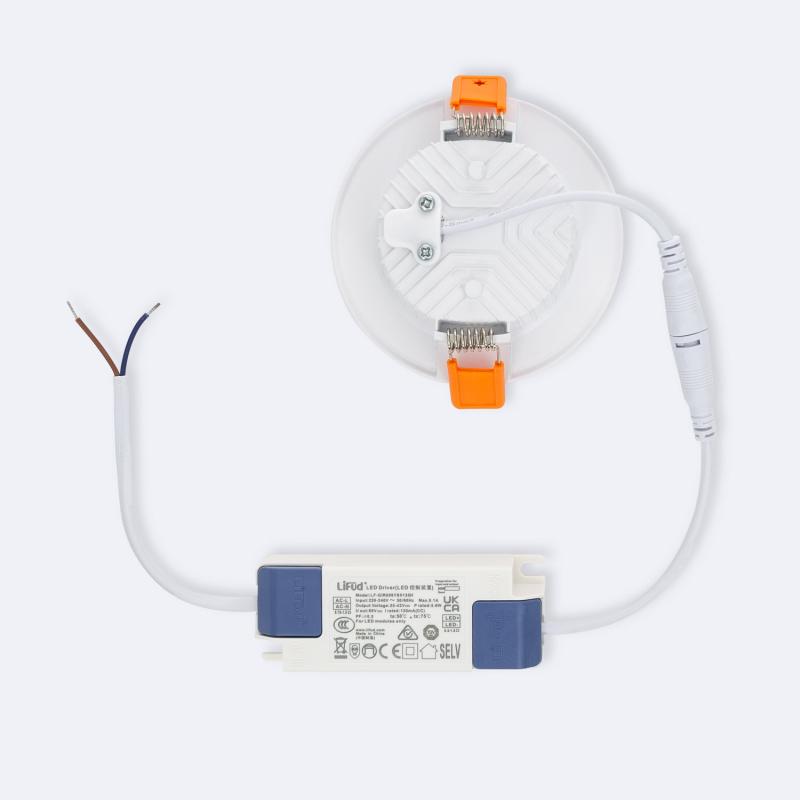Downlight LED 10W Circular Chip OSRAM Aero 110 lm/W LIFUD Corte Ø 80 mm