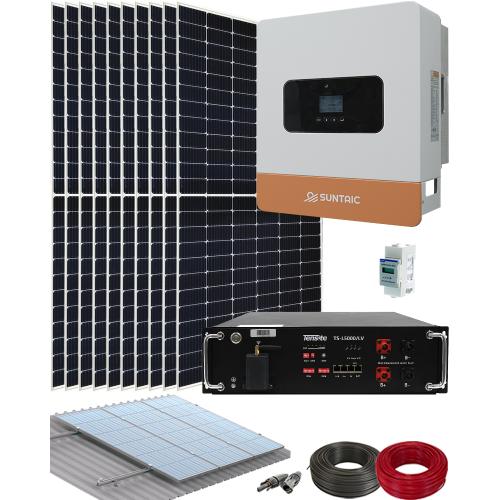 Kit Placas Solares con Inversor Híbrido 6000W Suntaic STH6M-2 y Batería Litio Tensite 48V