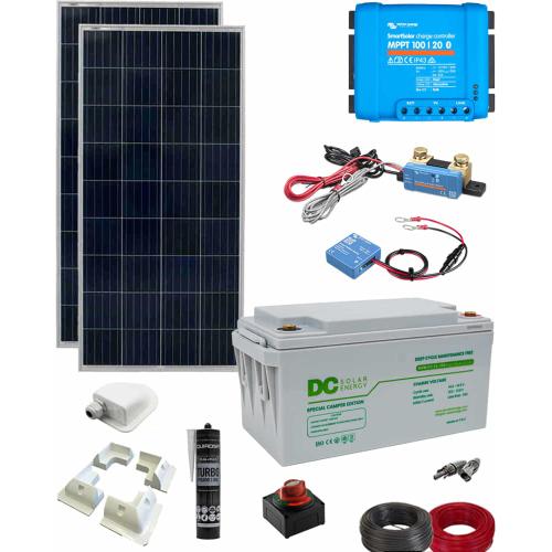 Kit Placa Solar Camper 320W con instalación eléctrica completa