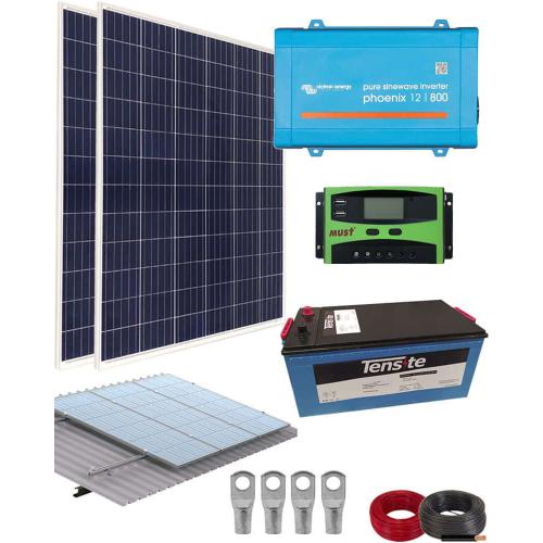 Kit Solar Aislada 800W 12V 2000Whdia