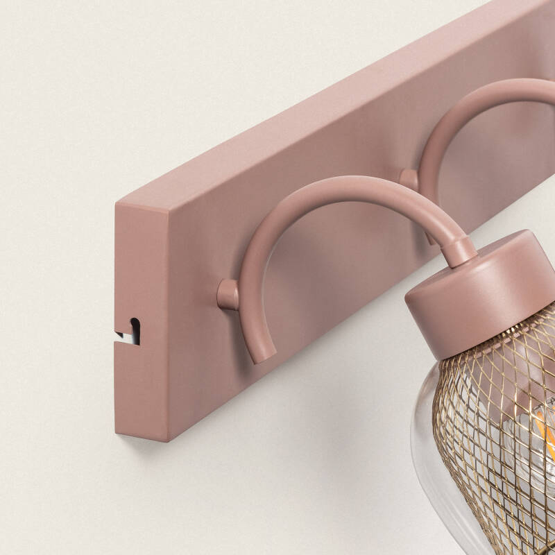 Lámpara de Pared Metal y Cristal Aziel 2 Focos