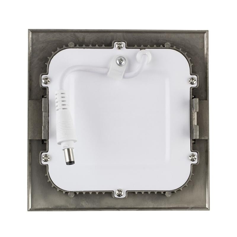 Placa LED 6W Cuadrada SuperSlim Corte 105x105 mm Silver