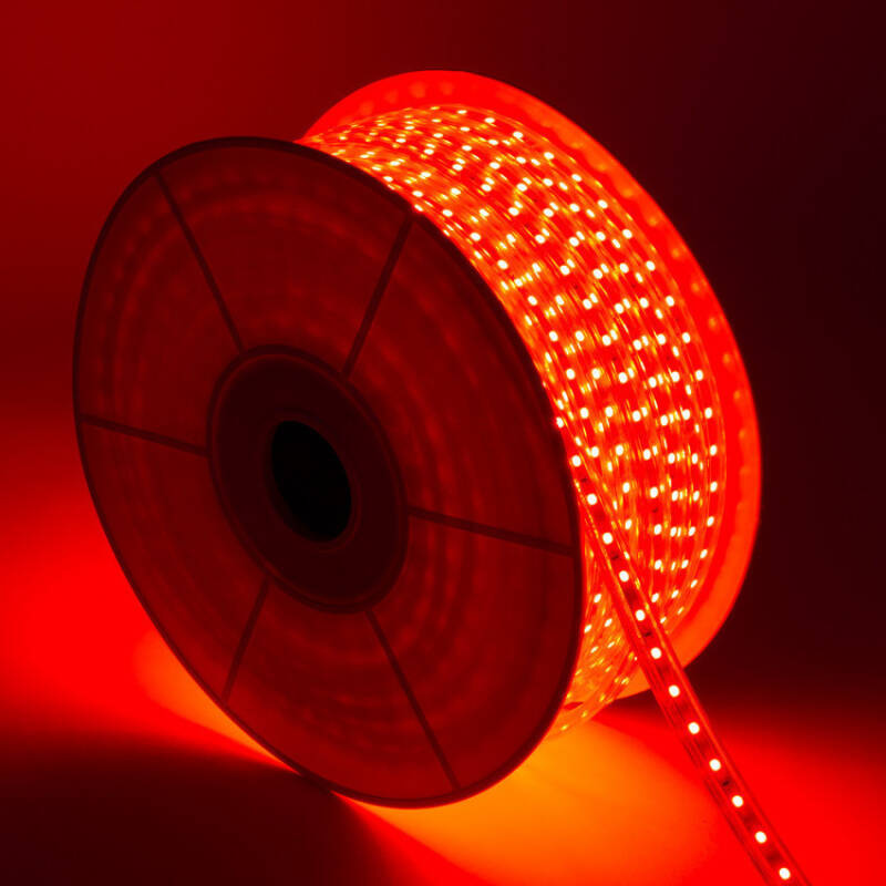 Bobina Tira LED Regulable 220V AC 60 LED/m 50m Rojo IP65 Ancho 14mm Corte cada 100 cm
