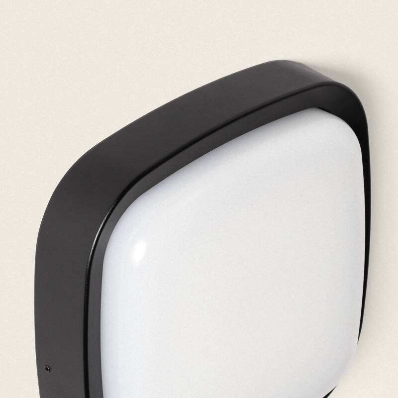 Aplique de Pared Exterior LED 12W Iluminación Cuadrado Negro Beilen