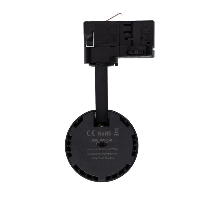 Foco Carril LED Trifásico 30W CCT Seleccionable Bertha Negro