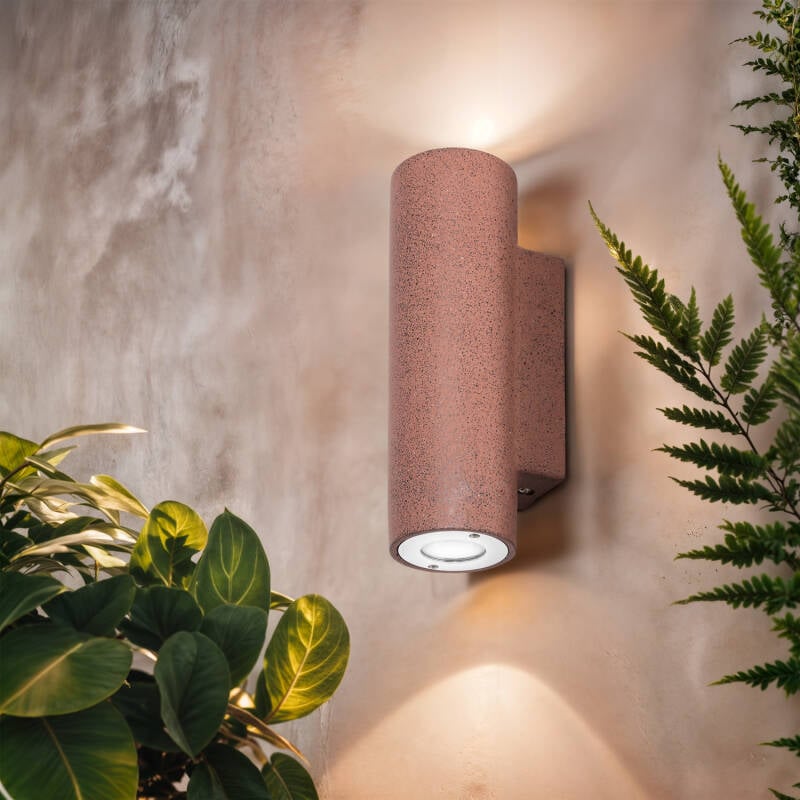 Aplique de Pared Exterior Cemento Iluminación Doble Cara Banjar Rond
