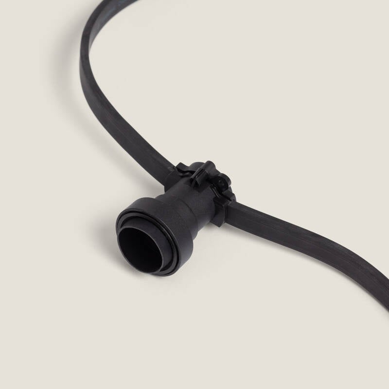 Guirnaldas para Exterior IP44 Cable Eléctrico Plano con Portalámparas E27 a Medida Negro
