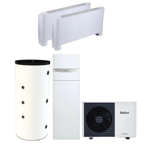 Kit Fancoil Aerotermia Alta Temperatura 14kW Vaillant AroTHERM Plus 12 con Torre Hidráulica y depósito 200L