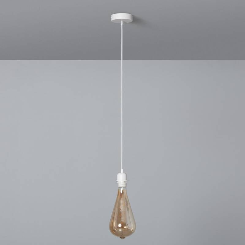 Lámpara Colgante con Cable Textil Blanco
