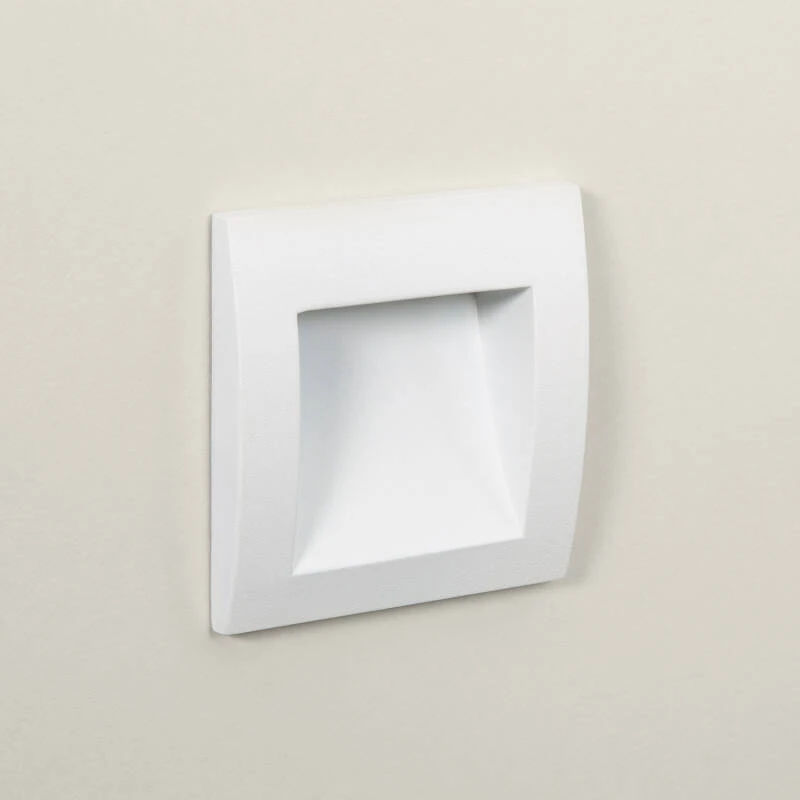 Baliza Exterior LED 4W Empotrable Pared Cuadrado Blanco Leif
