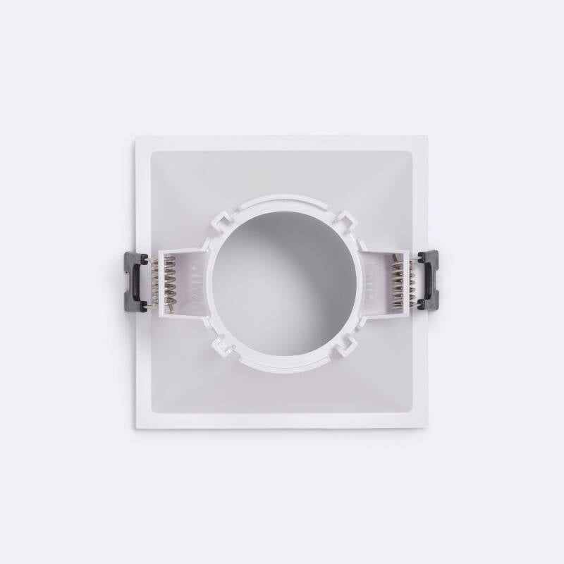 Aro Downlight Cuadrado Bajo UGR para Bombilla LED GU10 Corte 85x85 mm