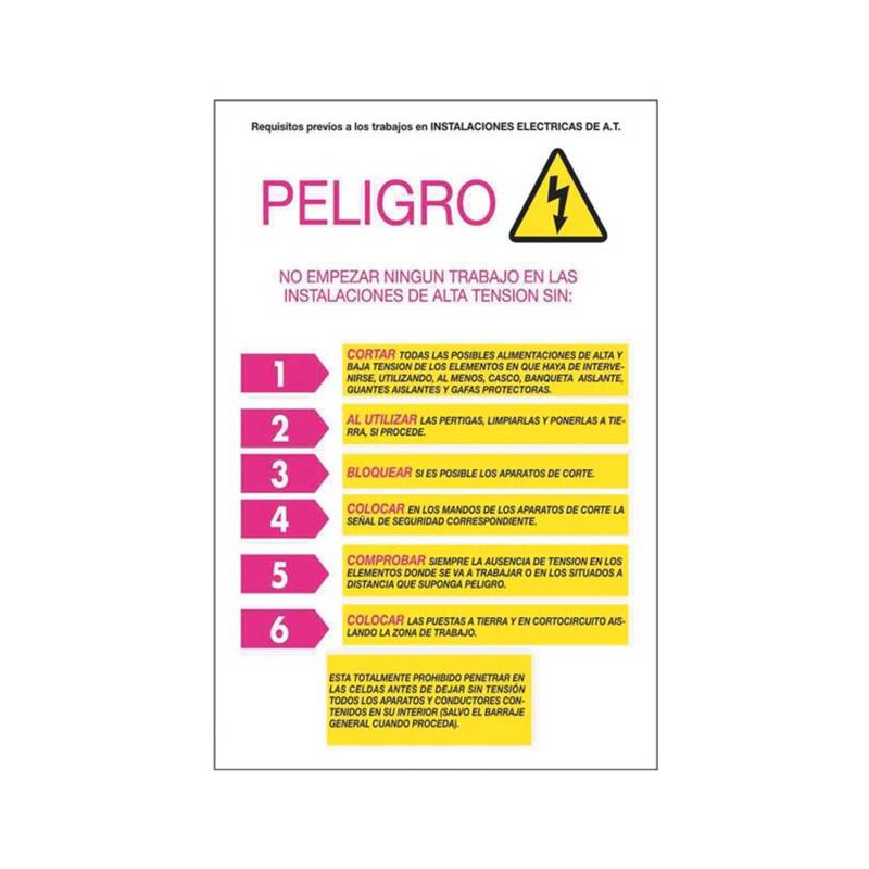 Pack 6 Unidades Cartel PVC Requisitos Previos CATU AP223R