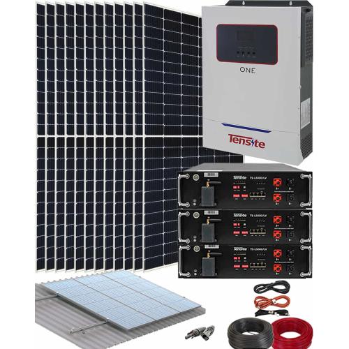Kit Solar Vivienda Aislada Permanente 5500W 48V Con Batería de Litio