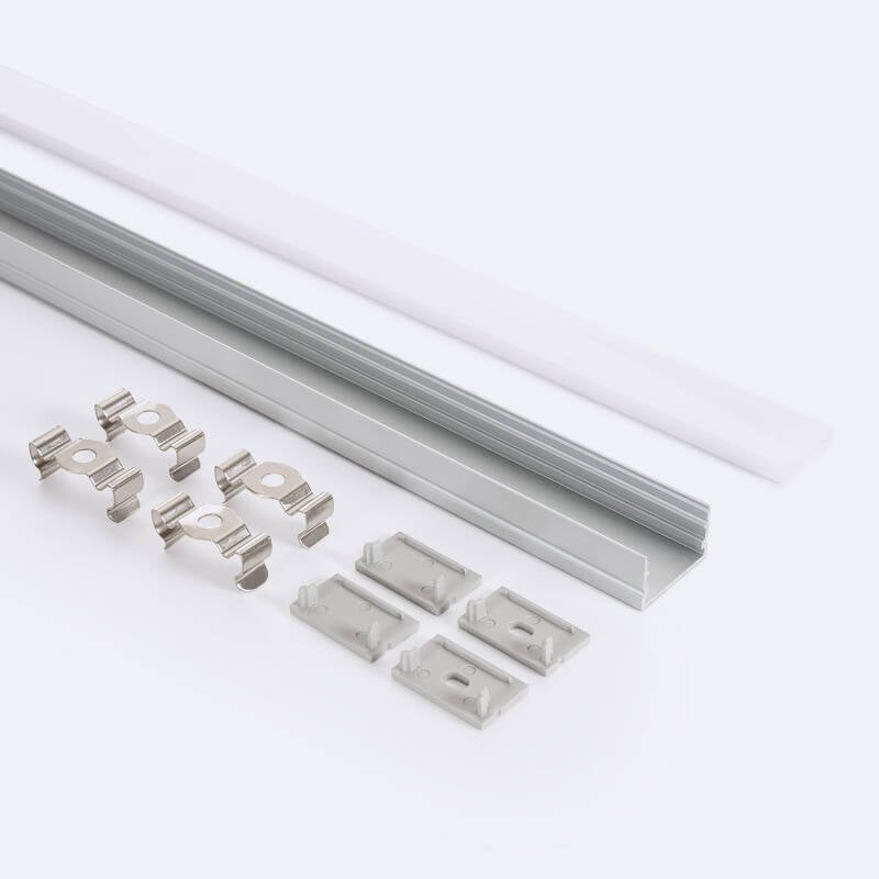 Perfil Aluminio Superficie para Tiras LED hasta 20 mm