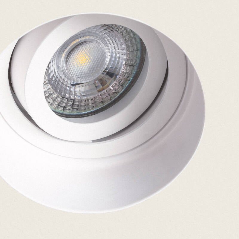 Aro Downlight Integración Escayola/Pladur Circular para Bombilla LED GU10 Corte Ø 80 mm Trimless