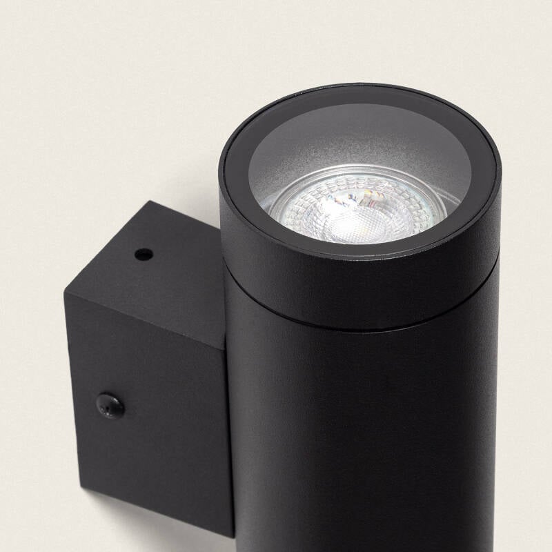 Aplique de Pared Exterior Aluminio Iluminación Doble Cara Negro Oakham
