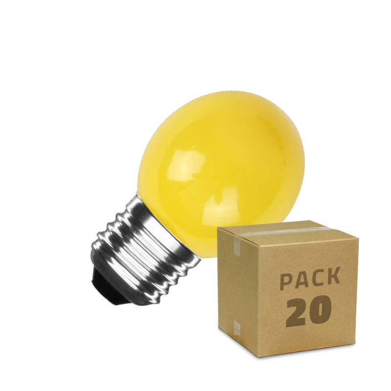 Pack 20 Bombillas LED E27 3W 300 lm G45 Monocolor