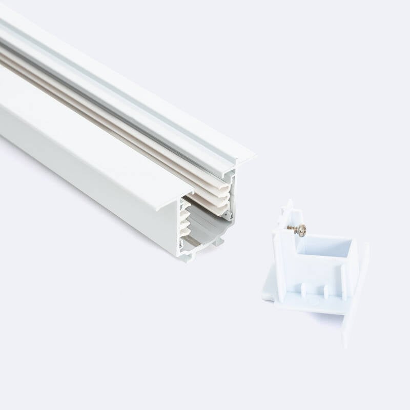 Carril Trifásico DALI Empotrable Aluminio para Focos LED 1 Metro