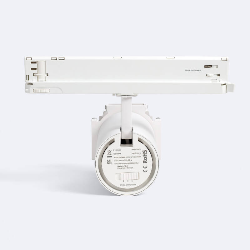 Foco Carril LED Trifásico 30W Fasano Cinema CCT Seleccionable Regulable DALI Blanco