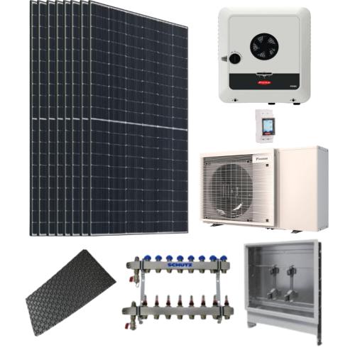 Kit Calefacción con Placas Solares 8kW con Suelo Radiante para 70m2