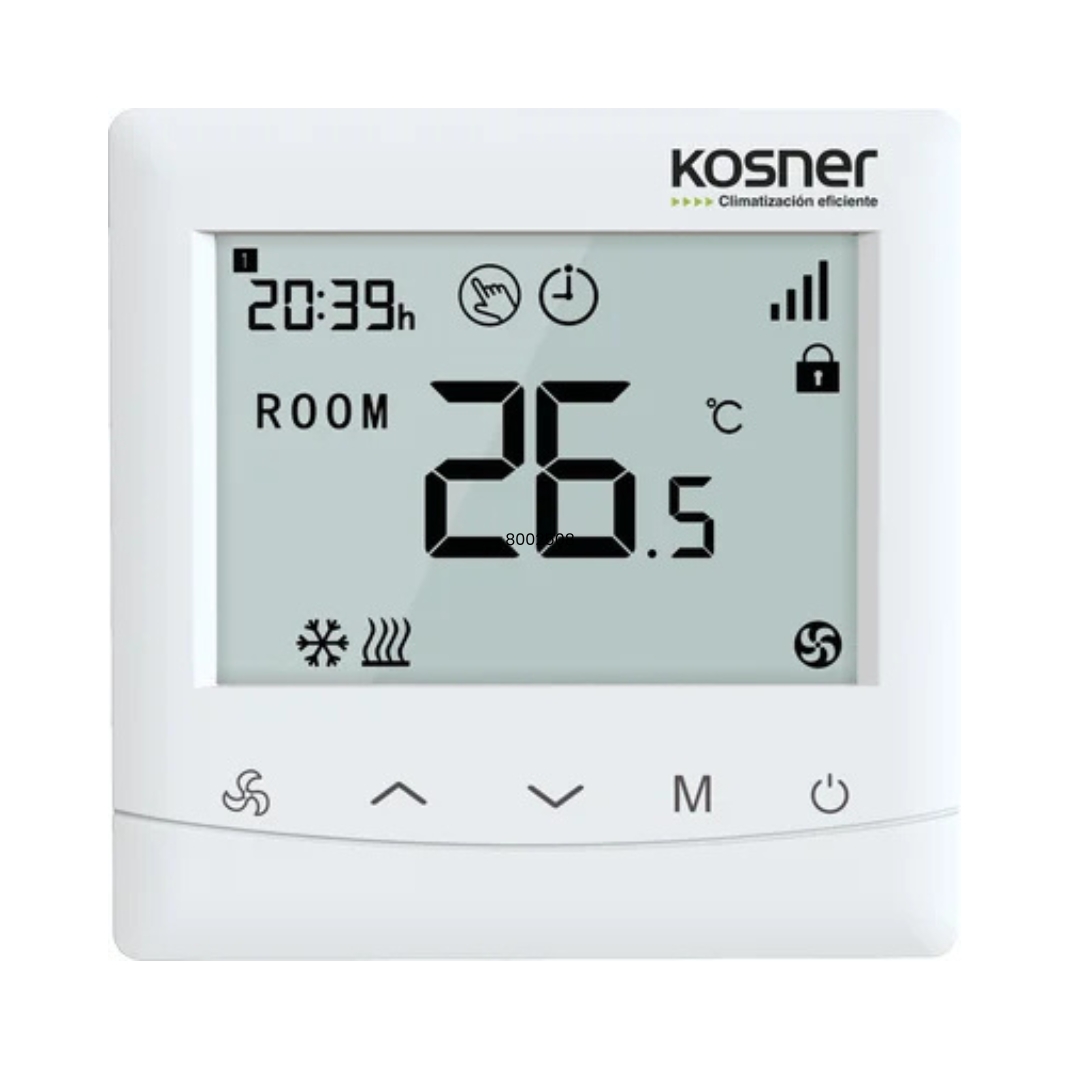Fancoil Conductos tubos tomas a la derecha UTA 1430-D1 con filtro de aire y termostato programable WiFI