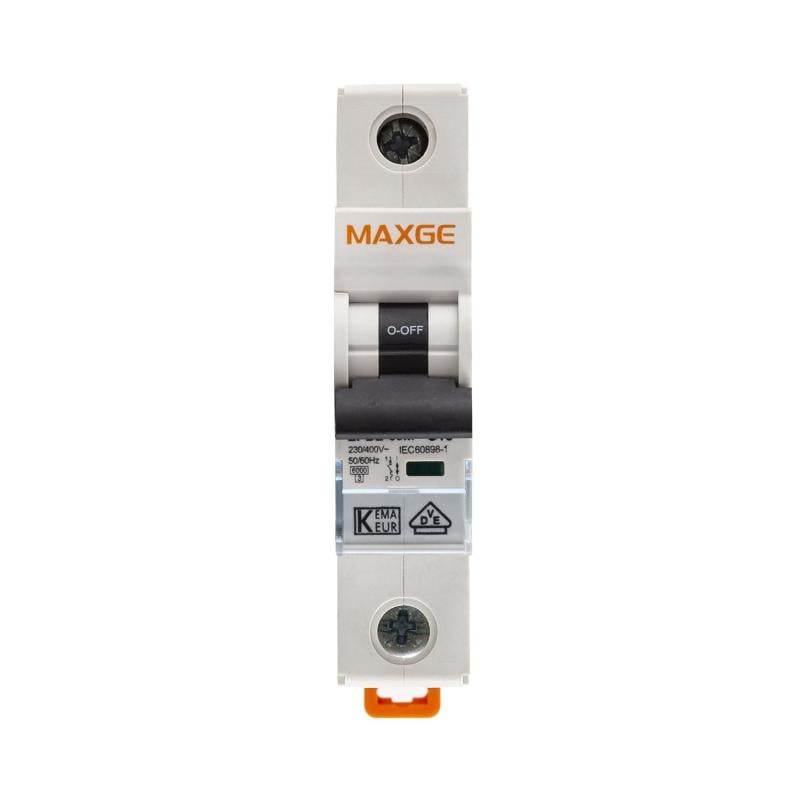 Interruptor Magnetotérmico Residencial 1P 6-40A 6kA Curva C MAXGE Alpha+
