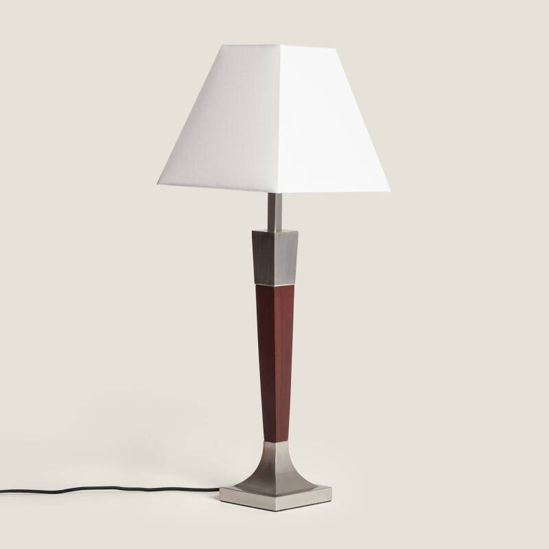 Lámpara de Mesa Madera y Metal Lizza Piramis