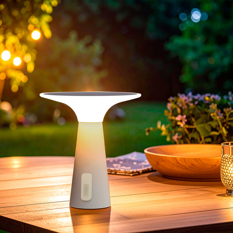 Lámpara de Mesa Solar Exterior LED Metal Portátil con Batería USB Recargable Soucha