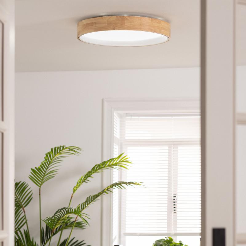 Plafón LED 30W Circular Madera Ø570 mm CCT Seleccionable Dari