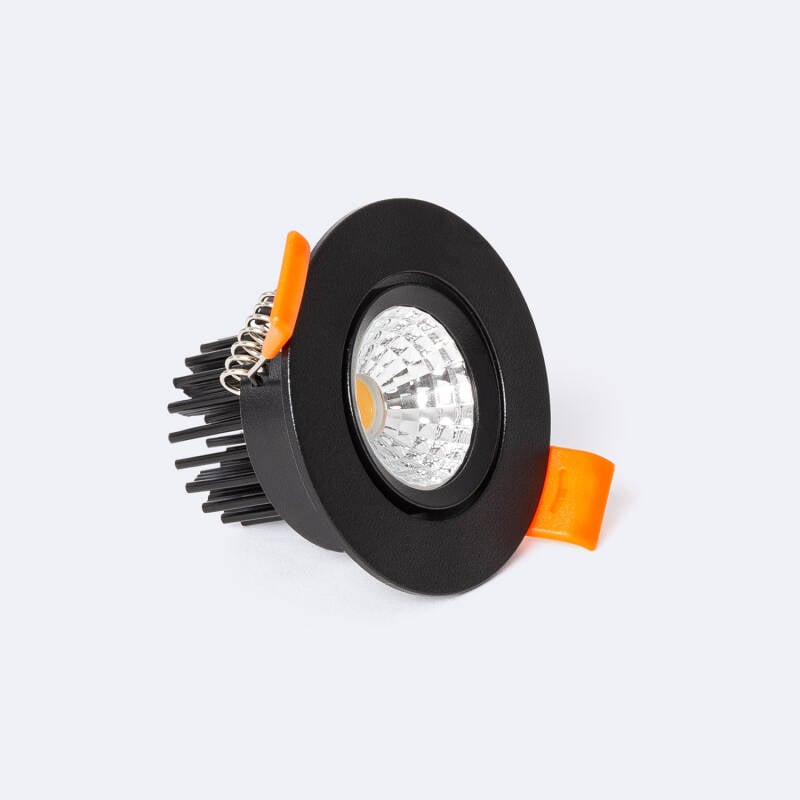 Foco Downlight LED 5W Circular COB CRI90 Corte Ø 55 mm Negro