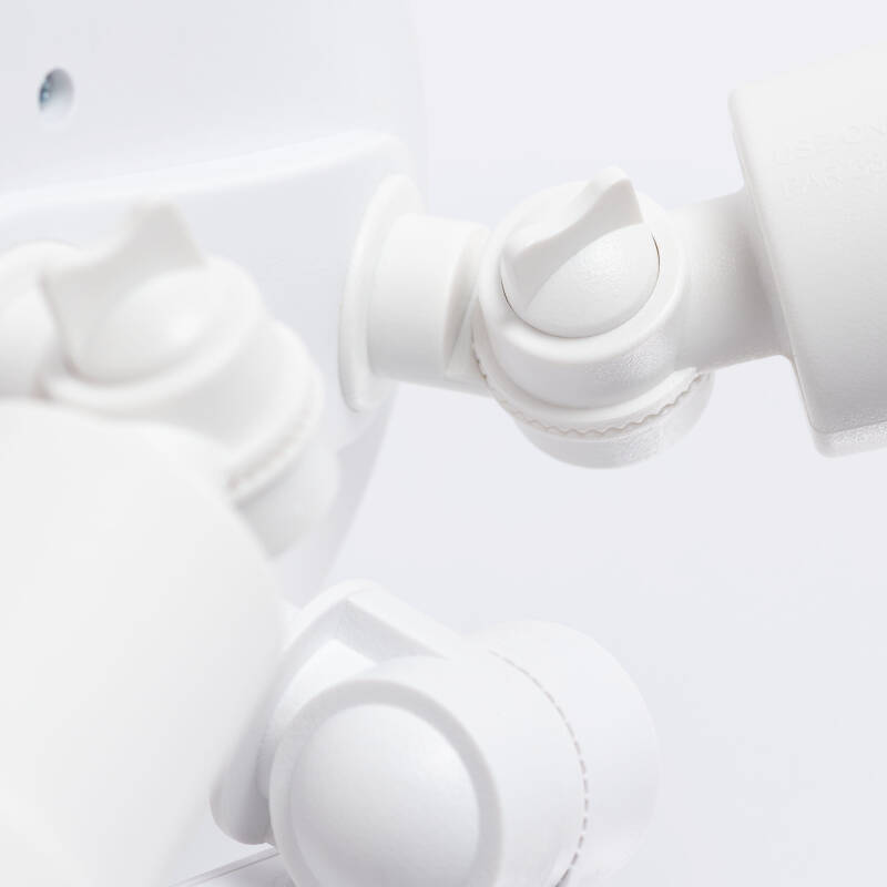 Sensor de Movimiento PIR Crepuscular 180º de Pared Exterior IP44 para Dos Bombillas E27