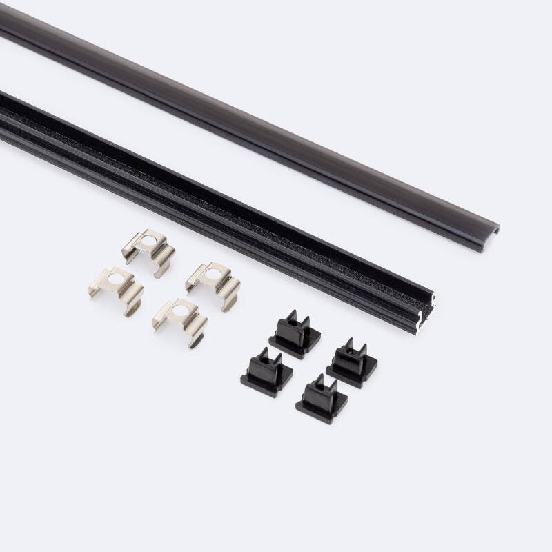 Perfil Aluminio Superficie 2m para Tira LED hasta 6 mm