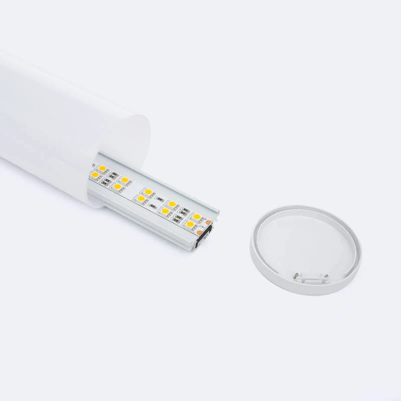 Perfil Aluminio Colgante Redondo 2m para Tira LED hasta 22 mm