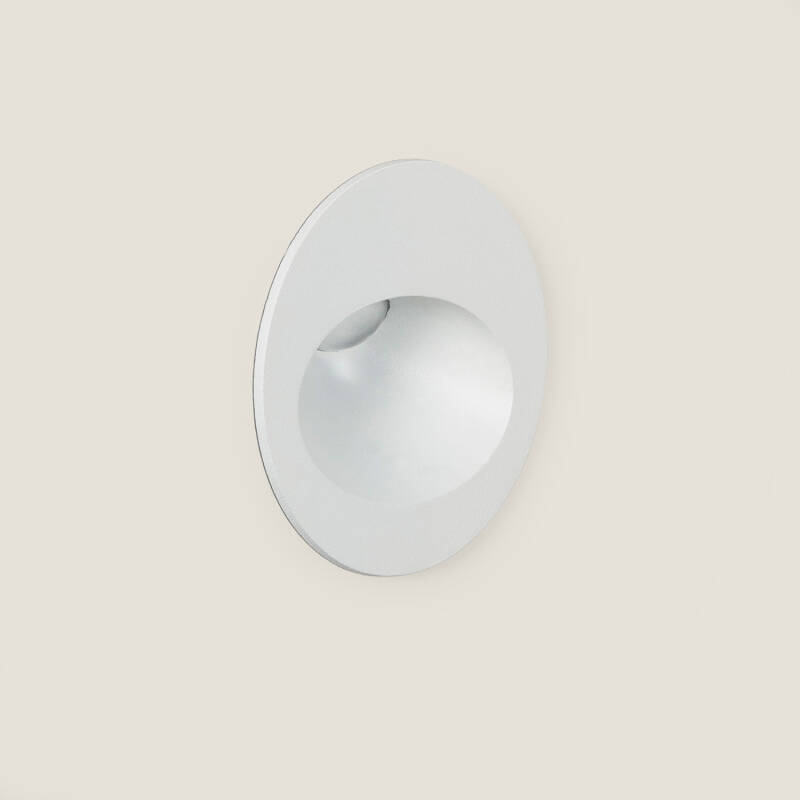 Baliza Exterior LED 3W Empotrable Pared Circular Blanco Coney