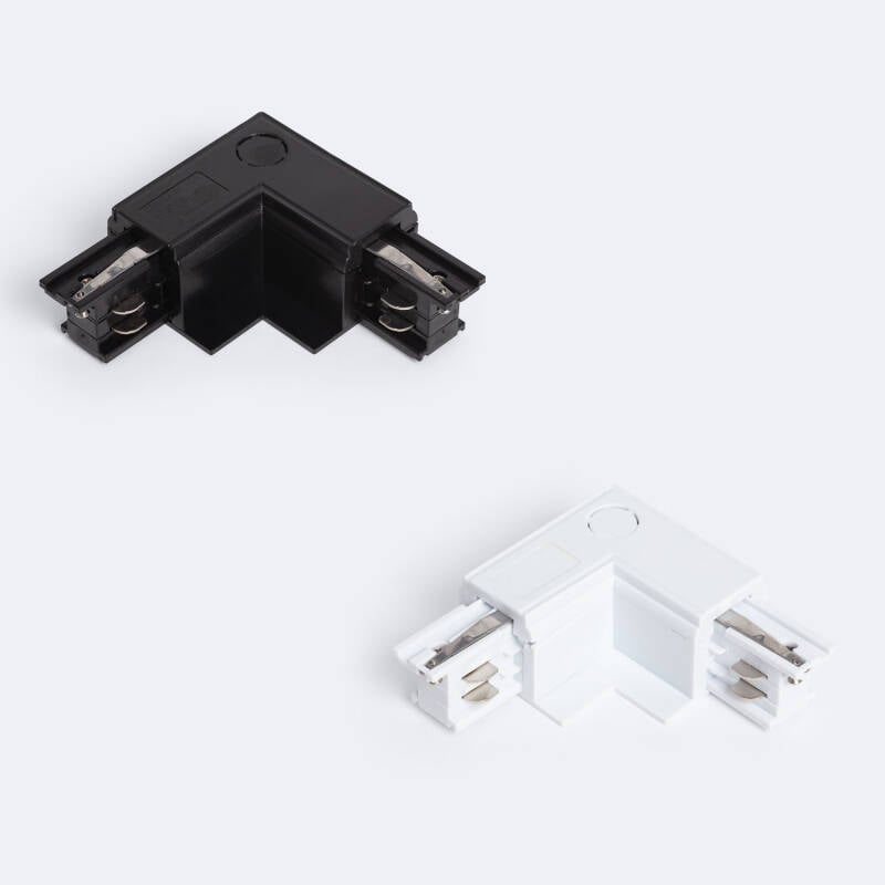 Conector 'Left Side' Tipo L para Carril Trifásico Empotrable Aluminio