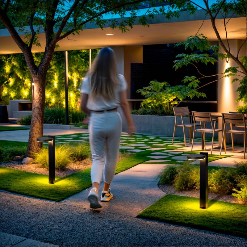 Baliza de Pie Exterior Solar LED 5W 50cm Aluminio con Sensor de Movimiento Aris