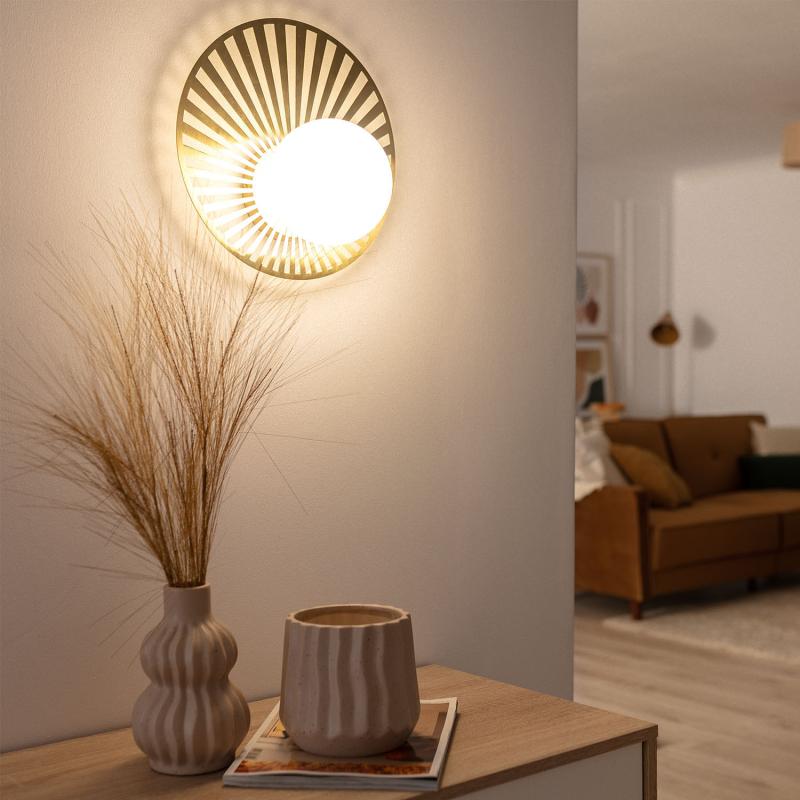 Aplique de Pared de Metal y Cristal Becquer