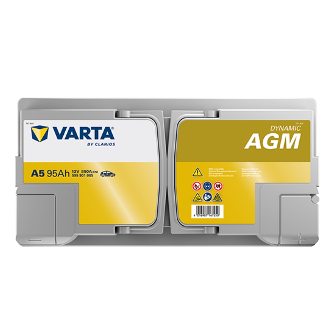 Batería Coche AGM 12V 95Ah 850A VARTA