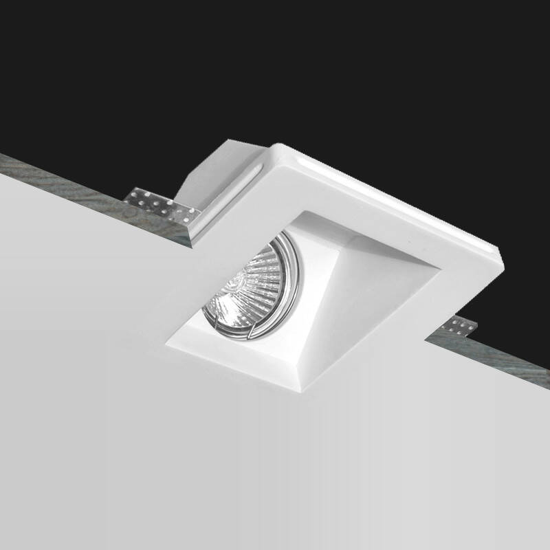 Aro Downlight Integración Escayola/Pladur Cuadrado Accent para Bombilla LED GU10 / GU5.3  Corte 123x123 mm UGR17