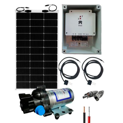 Kit Bombeo Solar Fotovoltaico con Panel Flexible 12V para Uso Intermitente