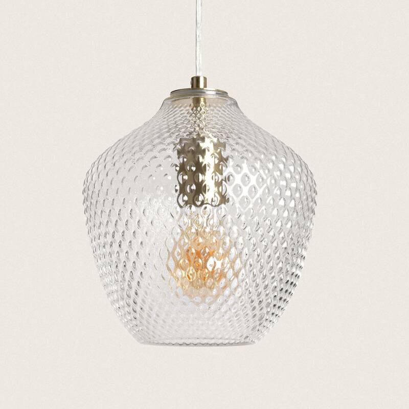 Lámpara Colgante Metal y Cristal Stiklu