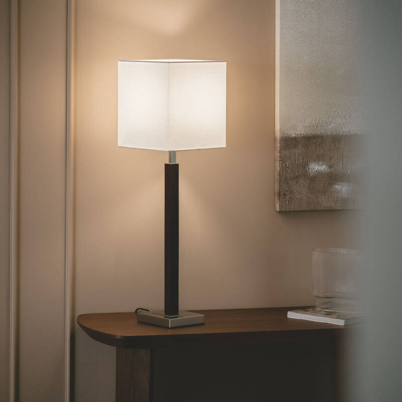 Lámpara de Mesa Madera y Metal Lizza