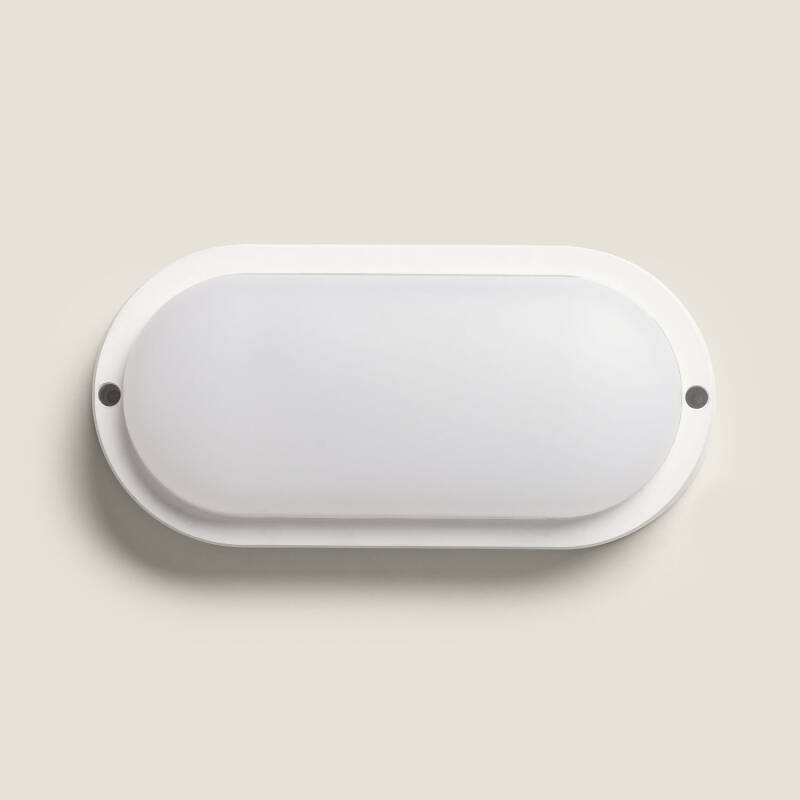 Plafón LED 25W Oval para Exterior 94x198 mm IP65 con Sensor de Movimiento y Crepuscular Hublot White