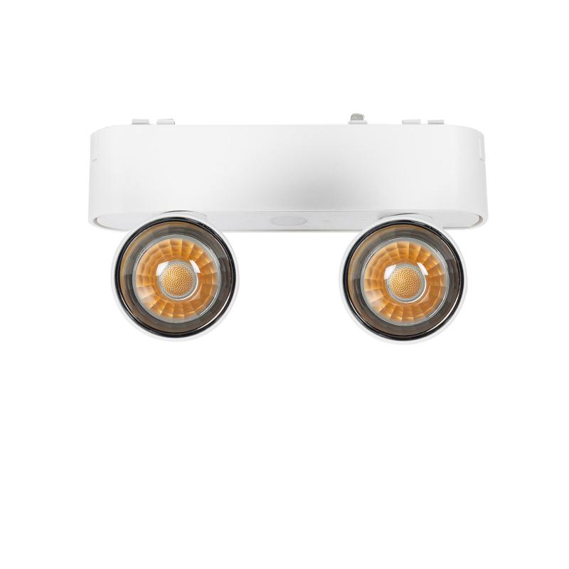 Foco Carril LED Magnético 25mm SuperSlim Doble 10W 48V Blanco