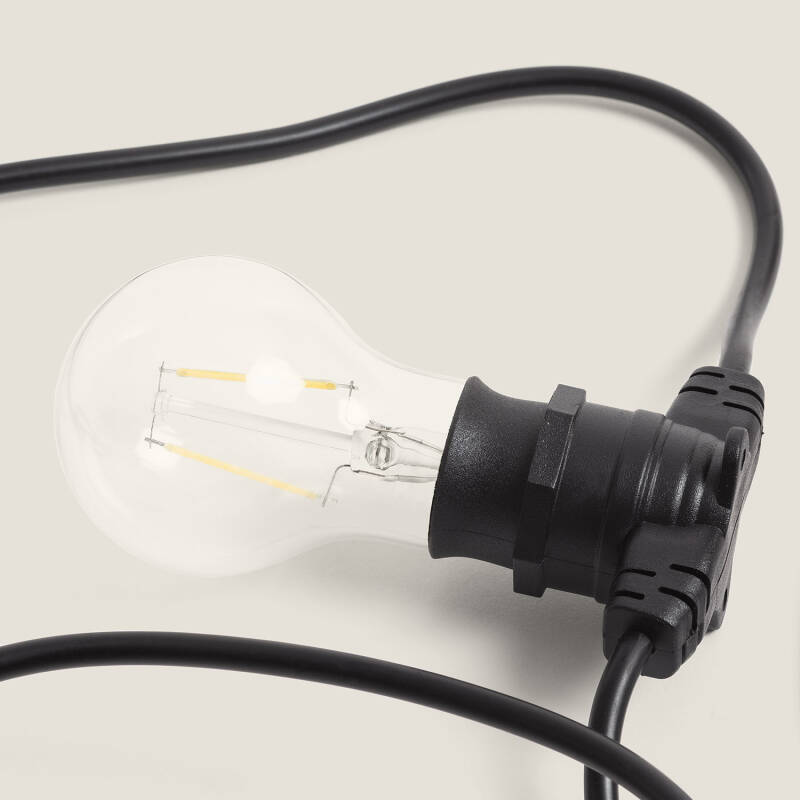 Guirnalda Exterior con Bombillas LED B22 Filamento G95 5m IP44 Negro