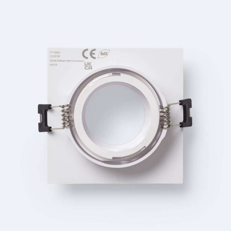 Aro Downlight Cuadrado Basculante Bajo UGR para Bombilla LED GU10 / GU5.3 Corte Ø75 mm Suefix