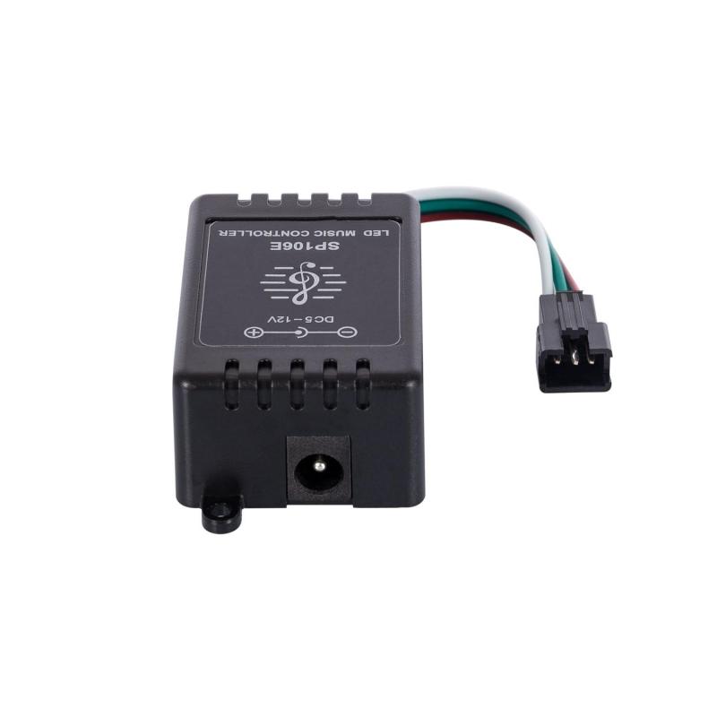 Controlador Regulador Musical Tira LED RGBIC Digital SPI 5-12V DC con Mando IR