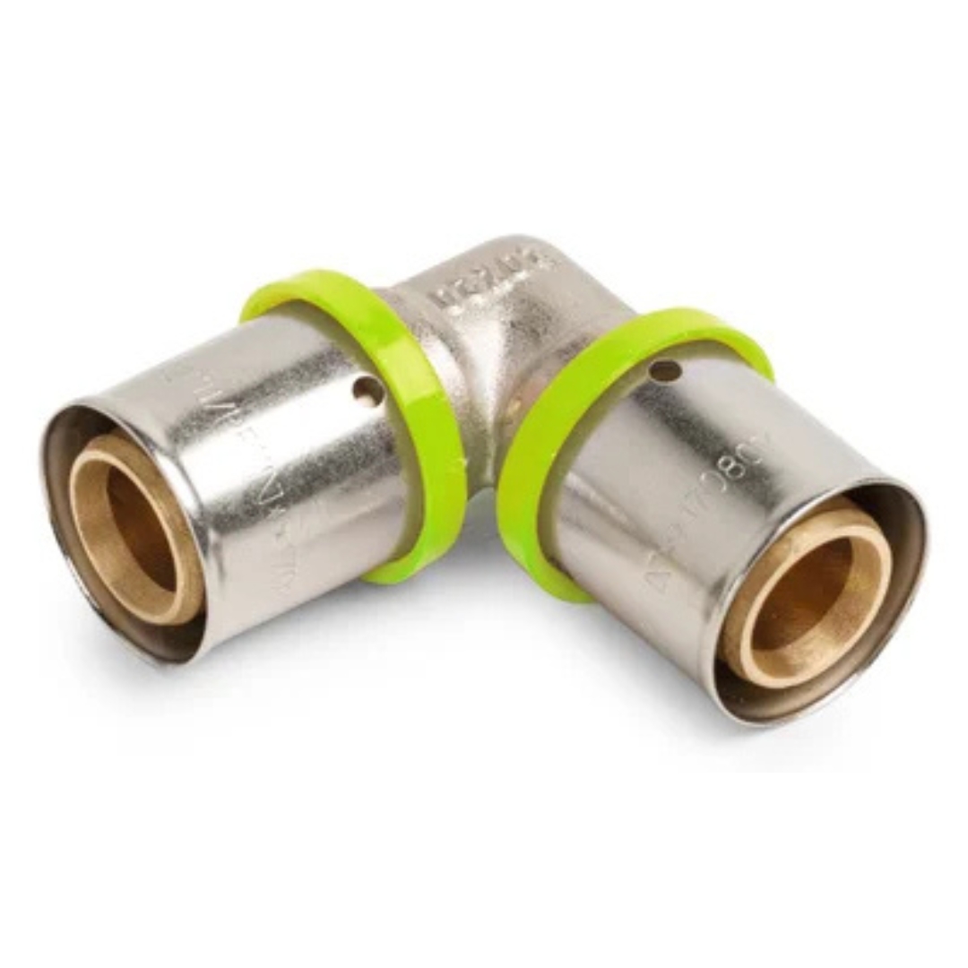 Codo H-H prensar latón Ø32mm 90° calefacción Pressman MultiPRESS