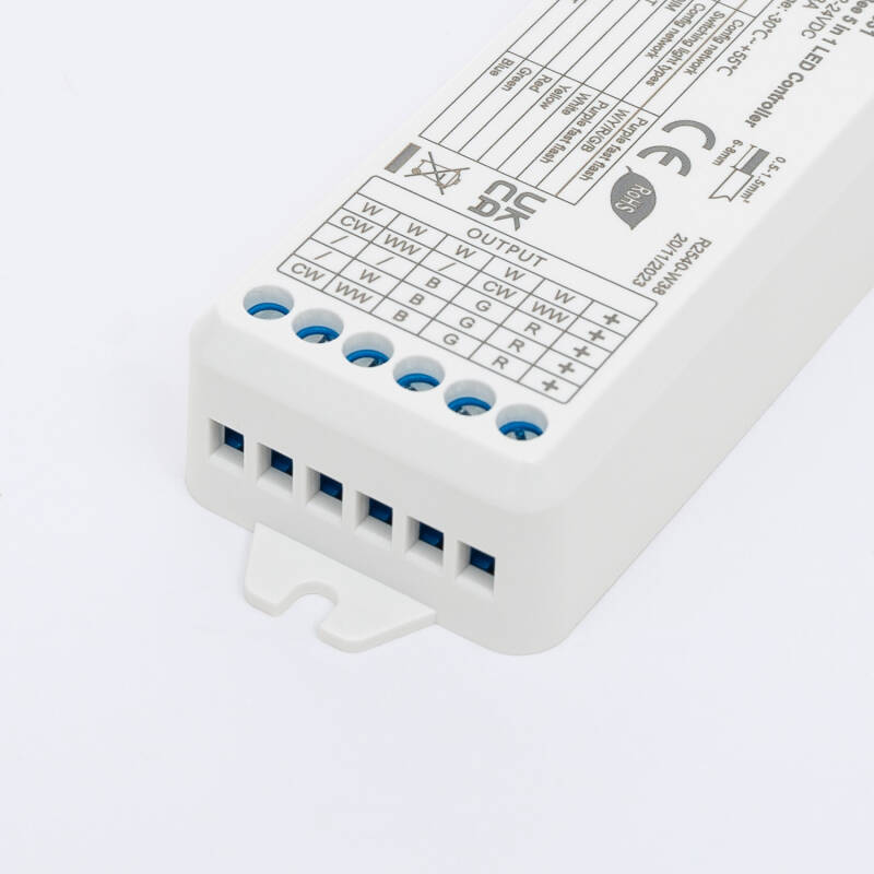 Controlador Zigbee y RF 5 en 1 DIM/CCT/RGB/RGBW/RGB+CCT 12-24V SKYDANCE WZ5 para Tiras LED