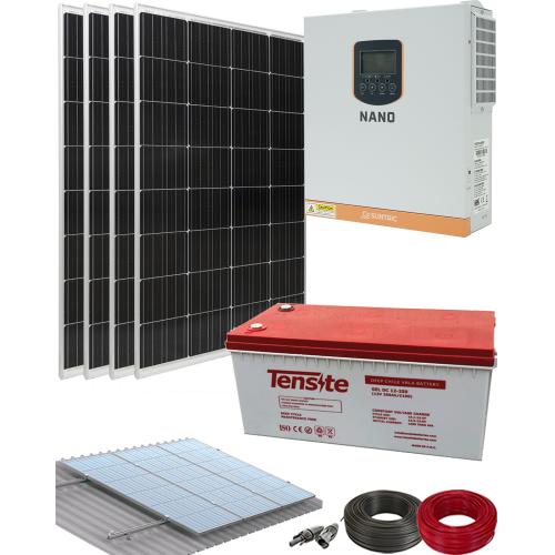 Kit Placas Solares para Casa Campo 1000W 12V 4000Whdia